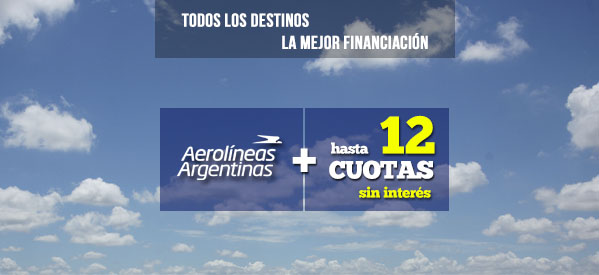 Viajes en Cuotas. Pagá en hasta 12 cuotas sin interés!